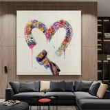 Love Heart Graffiti Canvas Wall Art