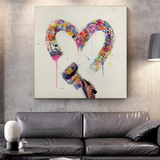 Love Heart Graffiti Canvas Wall Art