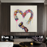 Love Heart Graffiti Canvas Wall Art