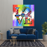 Art mural sur toile graffiti arc-en-ciel d'amour