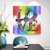 Love Rainbow Graffiti Canvas Wall Art