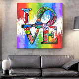 Love Rainbow Graffiti Canvas Wall Art