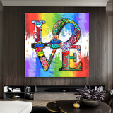 Love Rainbow Graffiti Canvas Wall Art