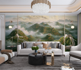 Lush Green Hills Design - Peintures murales en papier peint de montagnes