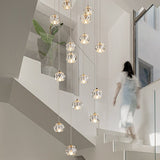 Lustre d'escalier en cristal de luxe - forme de football