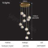 Luxury Crystal Stair Chandelier - Football Shape