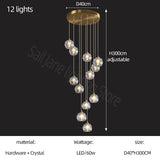 Luxury Crystal Stair Chandelier - Football Shape