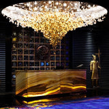Lustre de plafond à LED en pierres de cristal de luxe