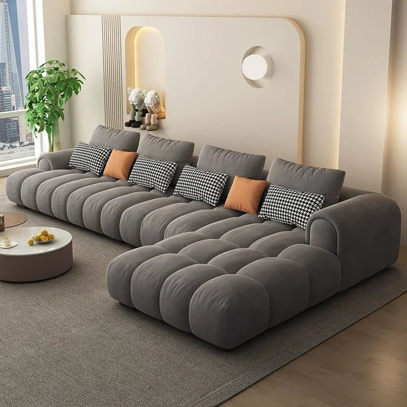 Luxuriöses Sofa-Set aus Kalbsleder mit Cama-Chaise-Sofa 