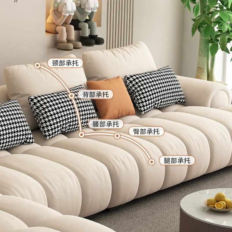 Luxuriöses Sofa-Set aus Kalbsleder mit Cama-Chaise-Sofa 