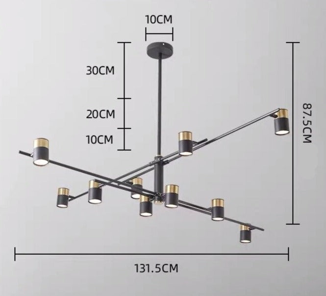 Lynx Design Kronleuchter: Drehbarer Sputnik-Kronleuchter