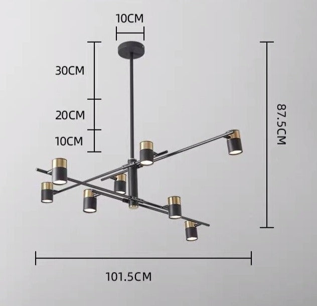 Lynx Design Kronleuchter: Drehbarer Sputnik-Kronleuchter