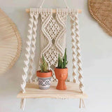 Woven Tapestry Shelf for Wall | Large Fiber Art Macrame for Wall | Living Room Wall Hanging Decor