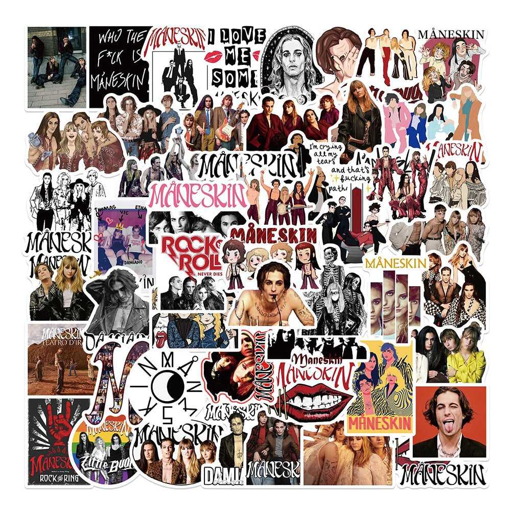 Fashion Maneskin Rock Band Stickers Pack | Famous Bundle Stickers | Waterproof Bundle Stickers