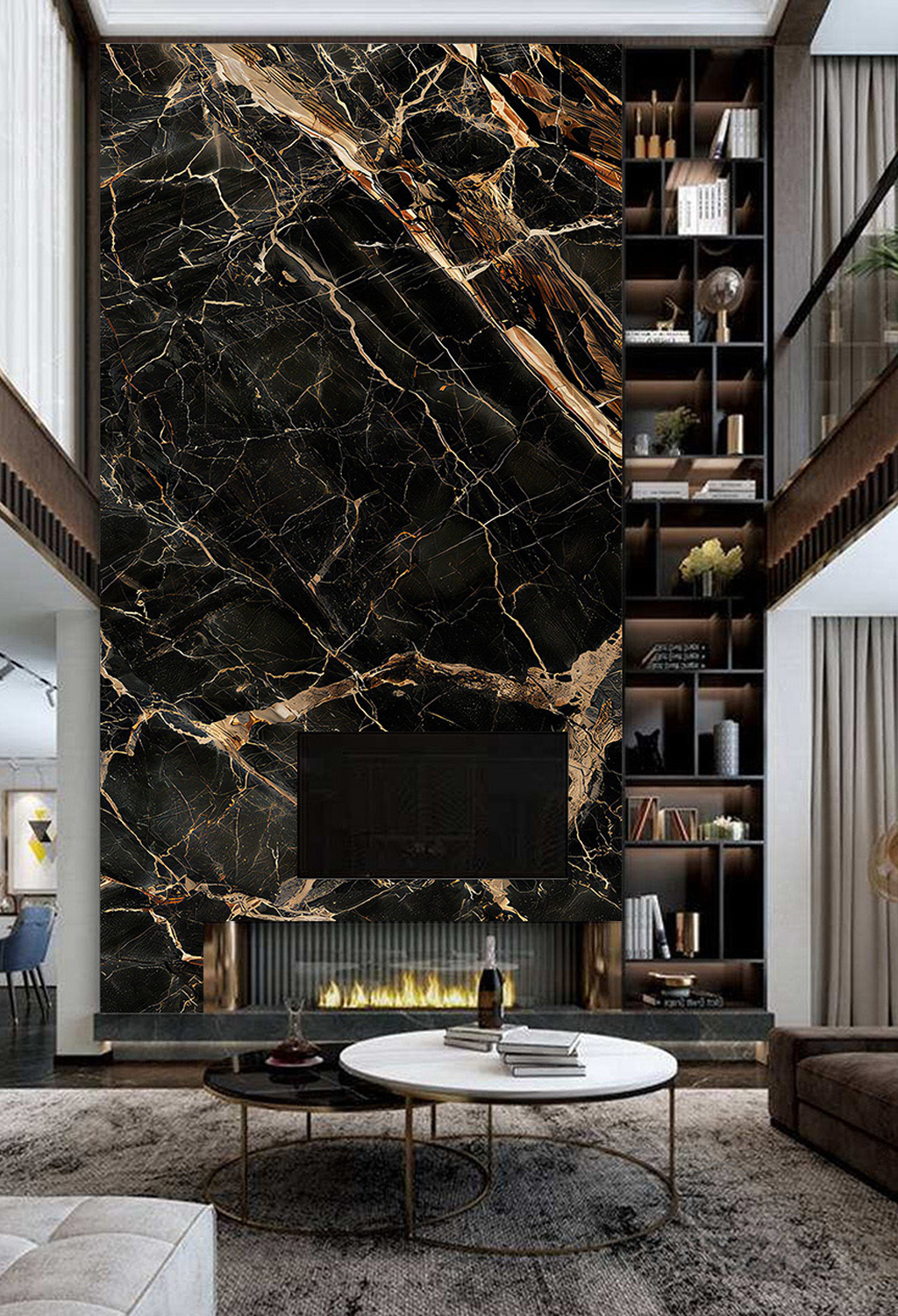 Marble Wallpaper Murals - Black Beauty Stone