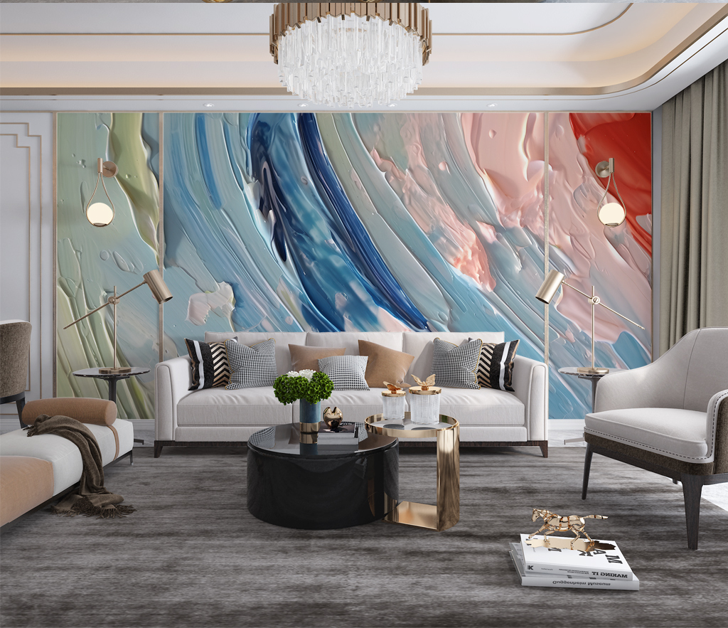 Marble Wallpaper Murals - Colourful Splash Design