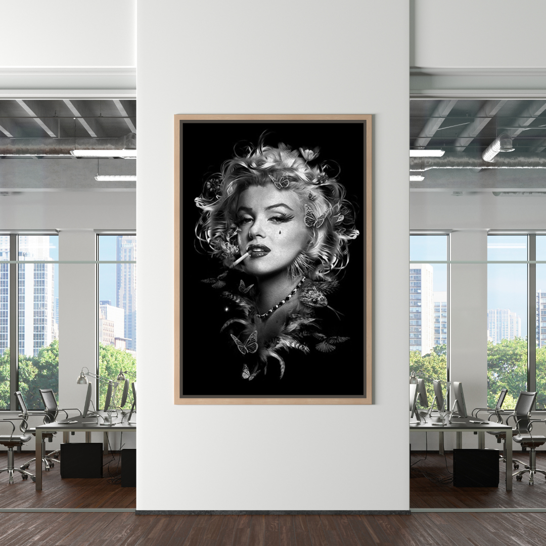 Affiche Marilyn en noir et blanc - Superbe art de fumer