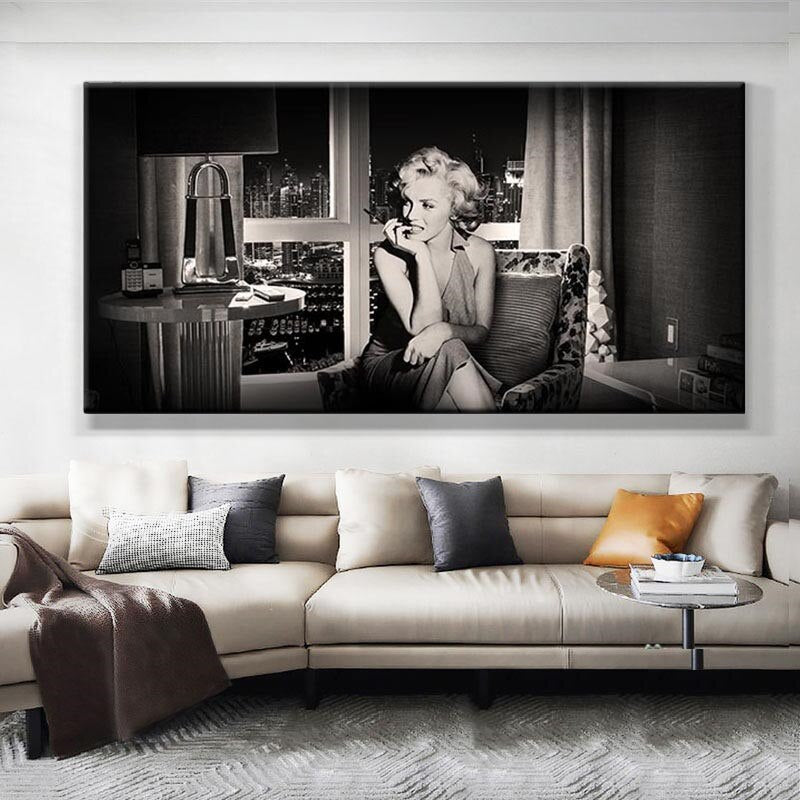 Affiche Marilyn Monroe en noir et blanc : art mural emblématique