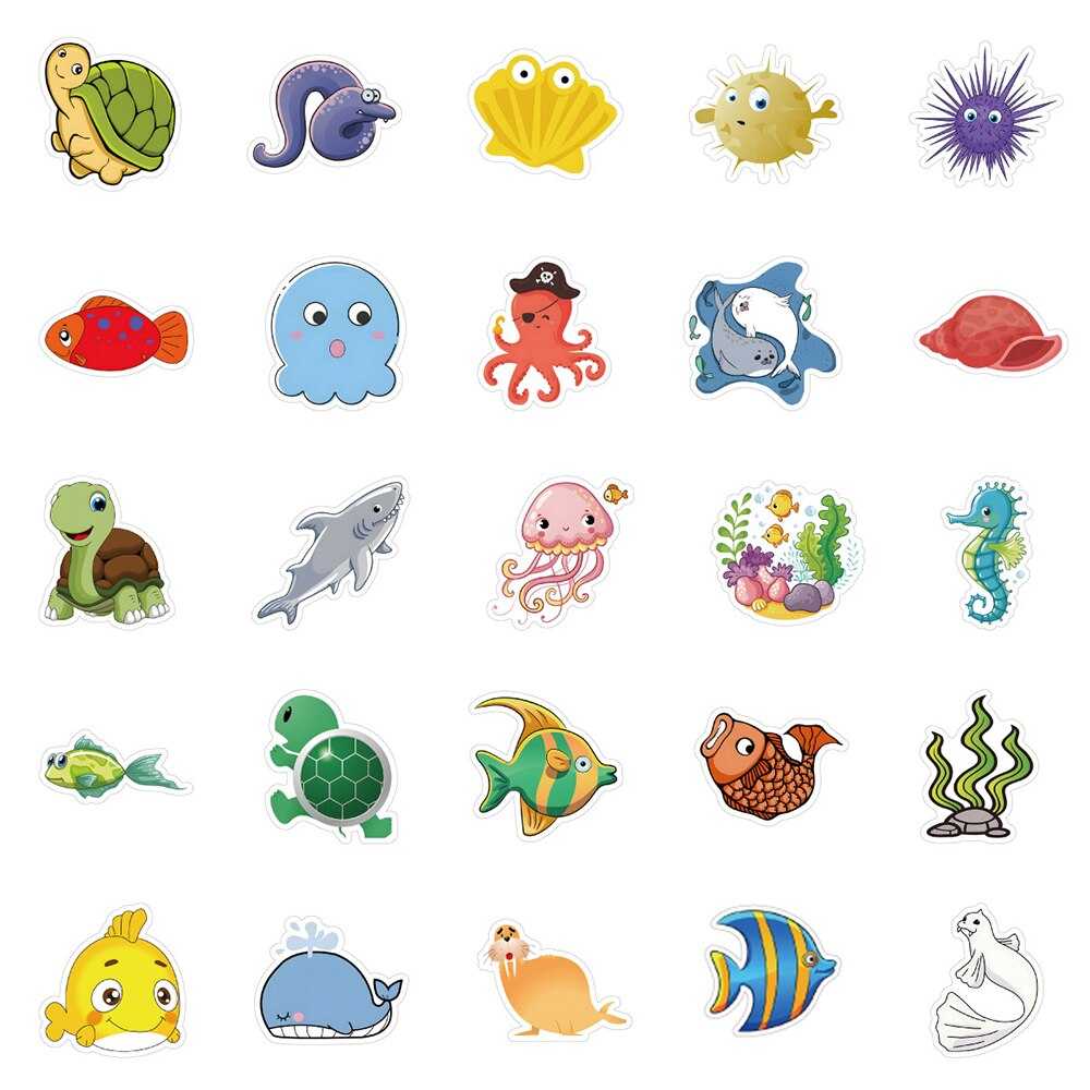 Marine Life Stickers Pack | Famous Bundle Stickers | Waterproof Bundle Stickers