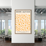 Matisse Flowers Leaf Coral Lemon Abstrakte Leinwand-Wandkunst