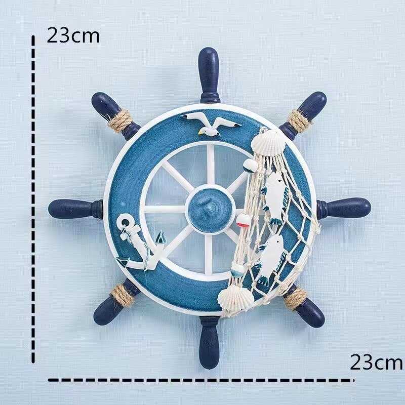 Mediterranean Ship Wheel Shelf for Kids Room