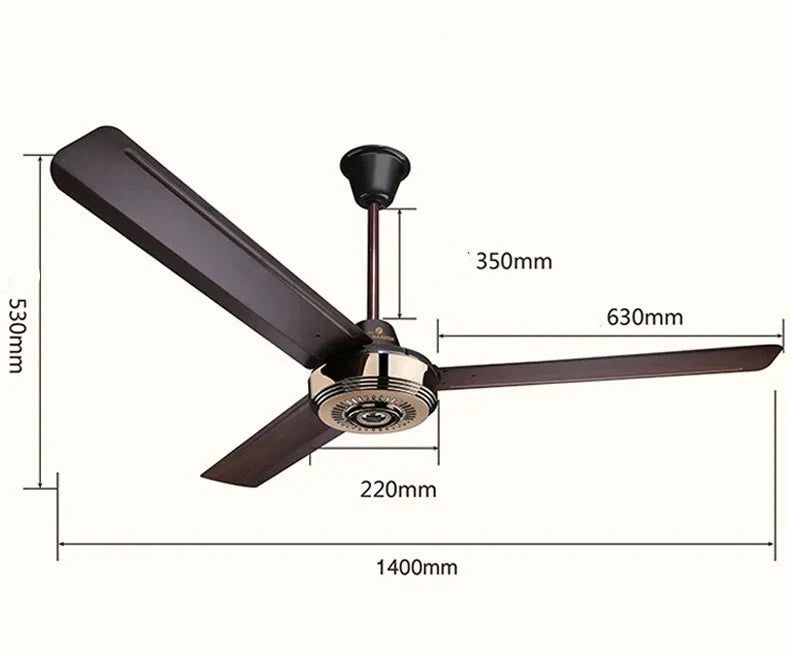 Hängender Deckenventilator mit Metallflügeln