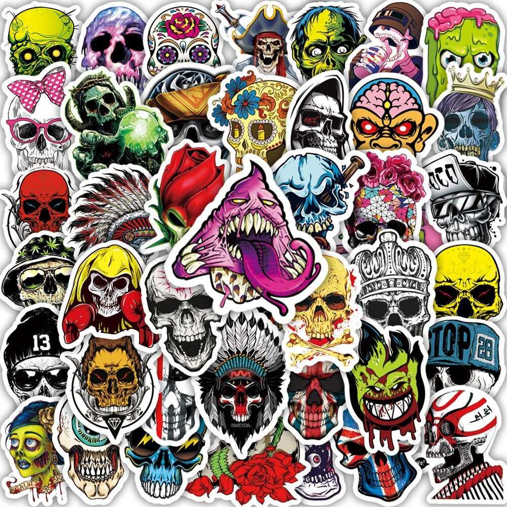 Mexican Style Skull Stickers Pack | Famous Bundle Stickers | Waterproof Bundle Stickers