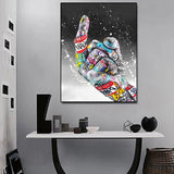 Middle Finger Gesture Canvas Wall Art