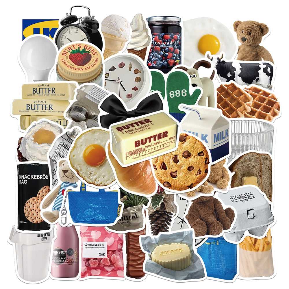 Milk Food Stickers Pack | Famous Bundle Stickers | Waterproof Bundle Stickers