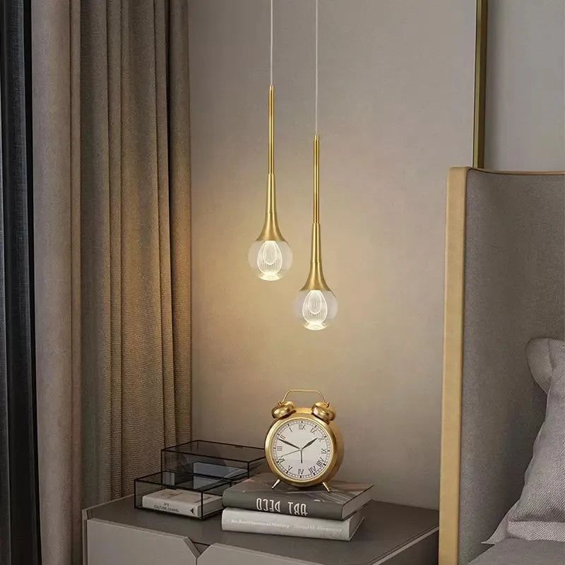 Minimalist Brass Crystal Pendant Light Decorative Round Chandelier