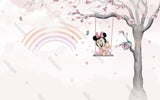 Minnie on Swing - Girls Nursery Wallpaper Mural