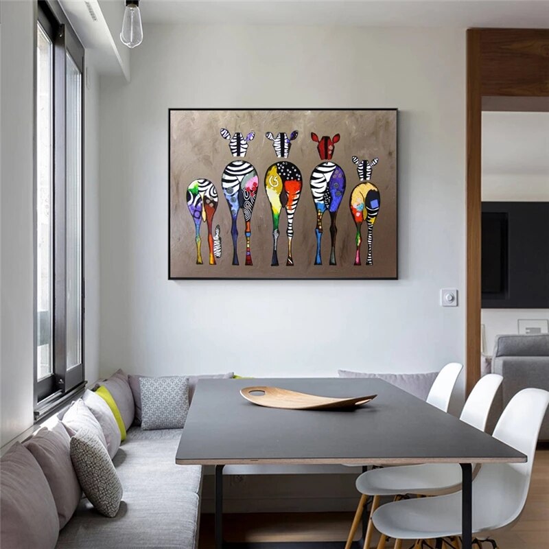 Modern Abstract Zebra Canvas Wall Art