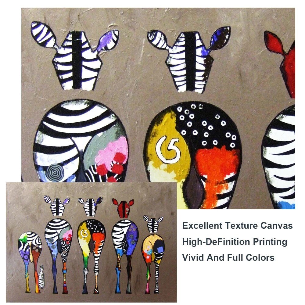 Modern Abstract Zebra Canvas Wall Art