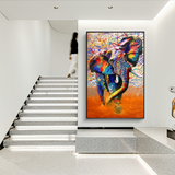 Modern Art Colourful Elephant Canvas Wall Art