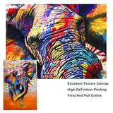 Modern Art Colourful Elephant Canvas Wall Art