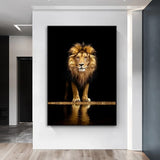 Art moderne Lion dans le noir Art mural sur toile