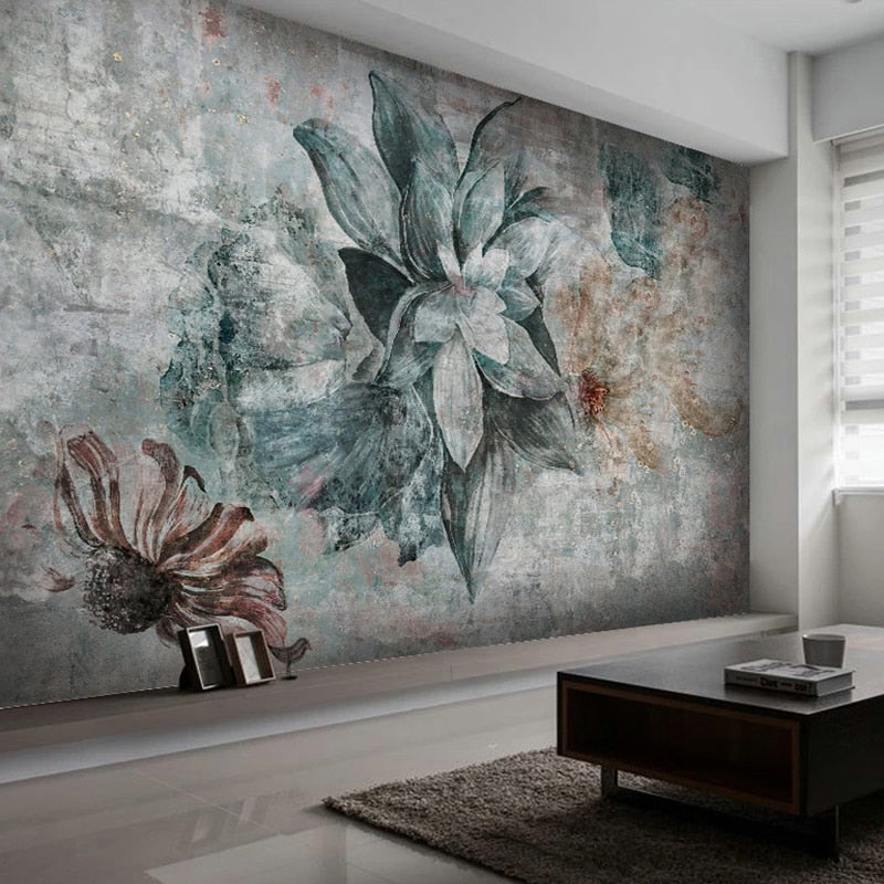 Modern Chic Floral Mural Wallpaper