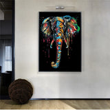 Modern Colourful Elephant Canvas Wall Art