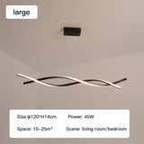 Modern LED Pendant Lamp, Dimmable Black Gold Chandelier