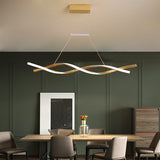 Modern LED Pendant Lamp, Dimmable Black Gold Chandelier