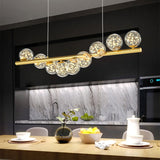 Lustre boule de verre long moderne avec LED G9