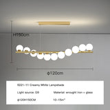 Lustre boule de verre long moderne avec LED G9