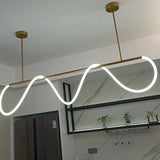 Lustre LED moderne à long tuyau pour salle à manger