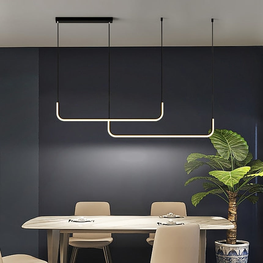 Modern Minimalist LED Pendant Lamp Black Gold