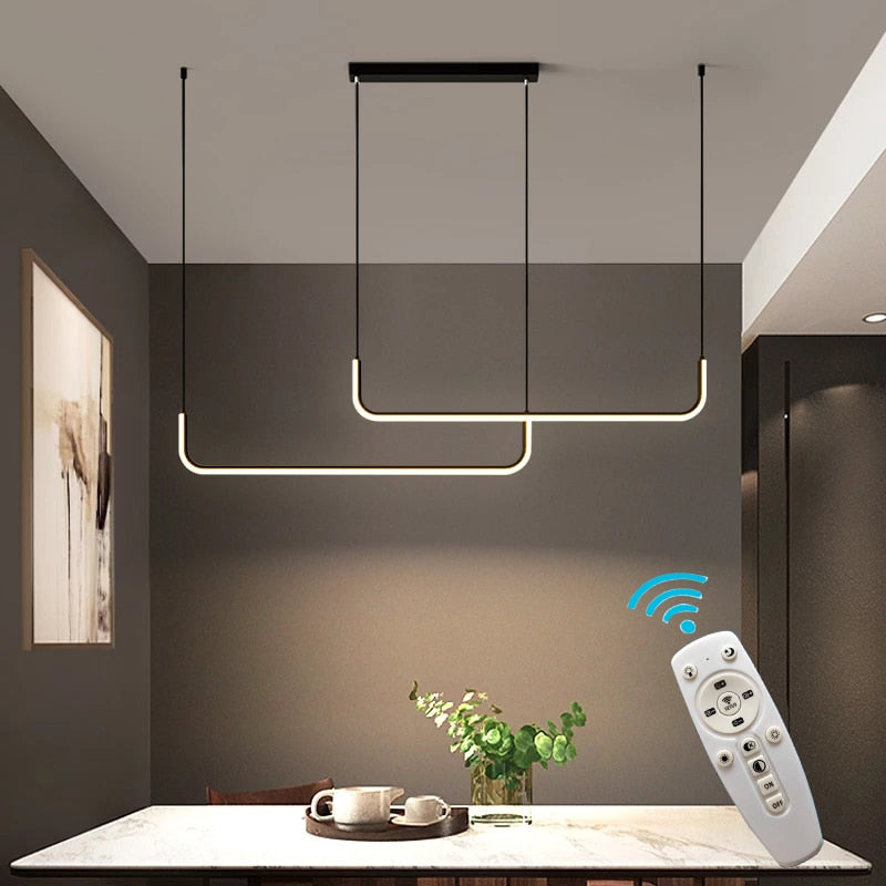 Modern Minimalist LED Pendant Lamp Black Gold