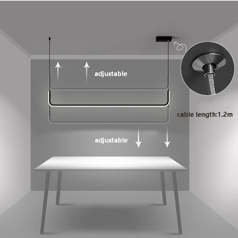 Moderne minimalistische LED-Pendelleuchte in Schwarzgold