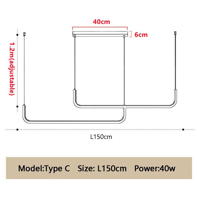 Moderne minimalistische LED-Pendelleuchte in Schwarzgold