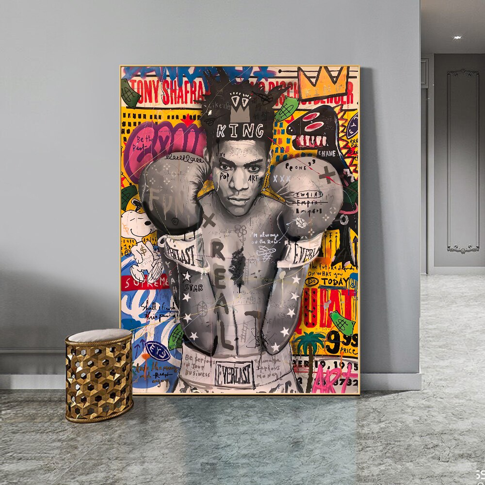 Modern Pop Graffiti Art Boxer Canvas Wall Art