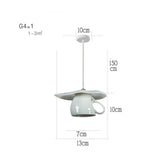 Modern Tea Cup Teapot Crockery Ceramic Led Pendant Lights