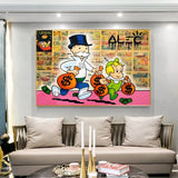 Sacs d'argent - Alec Monopoly Art sur l'affichage